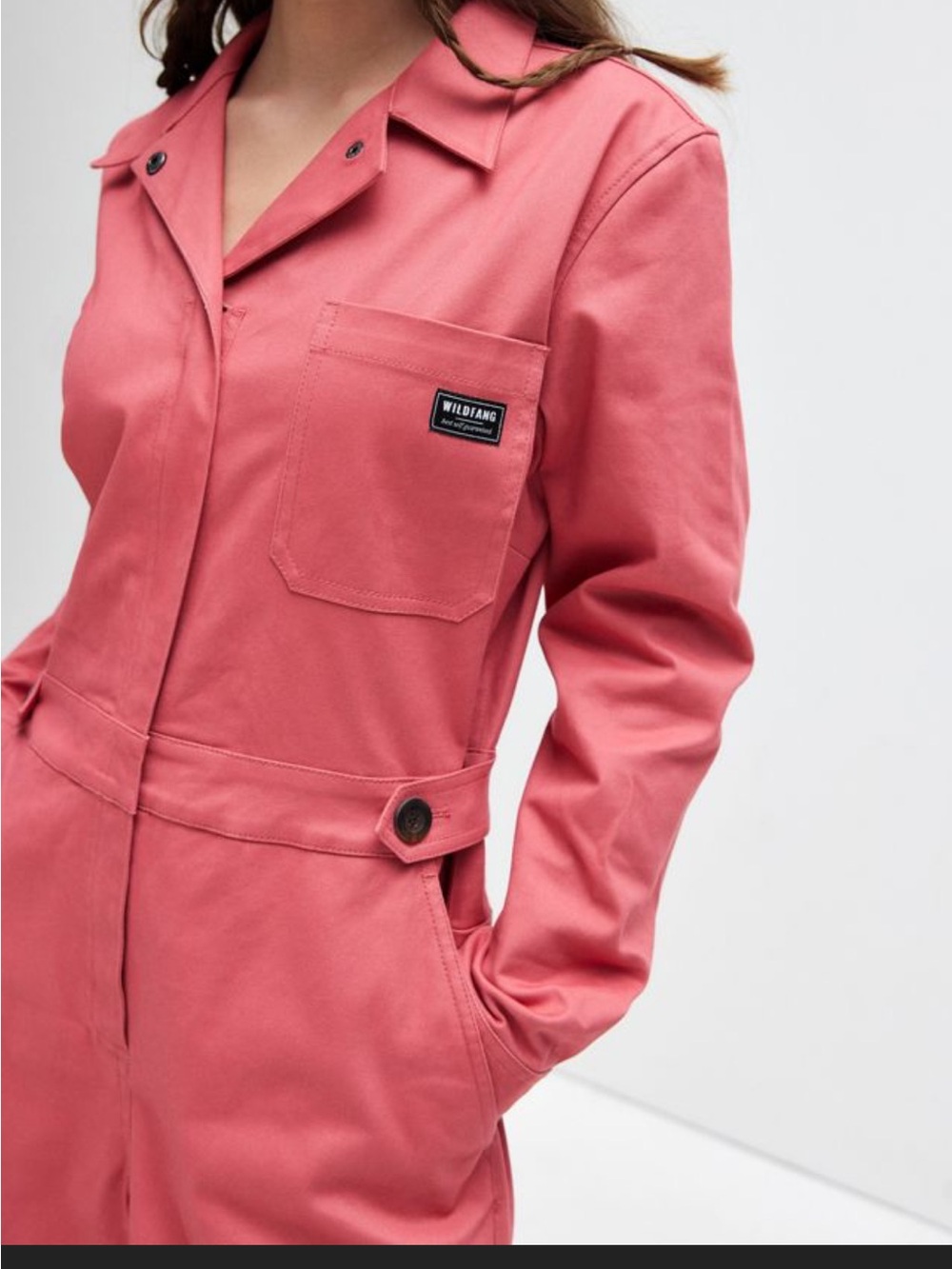 Wildfang Coral Pink Utility Coverall Jumpsuit